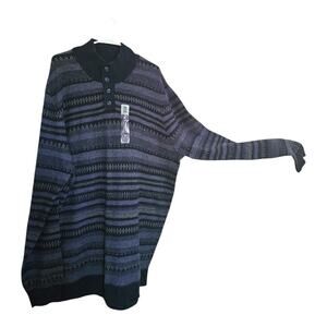 NEW Men's Tall Mutual Weave Striped Pullover Knit Sweater in Blue (Size: 3XLT)